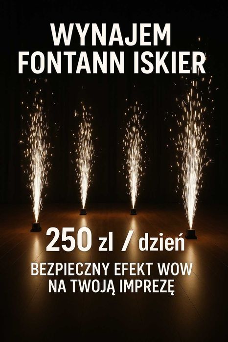 Wynajem fontann iskier 4 szt. – wesele, event