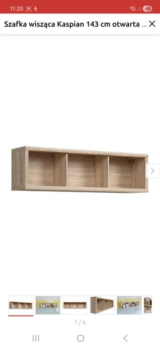 Szafka wisząca Kaspian 143 cm otwarta dąb sonoma