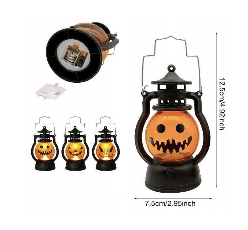 Lampa w stylu Halloween dekoracja świecąca na baterie -  3 sztuki
