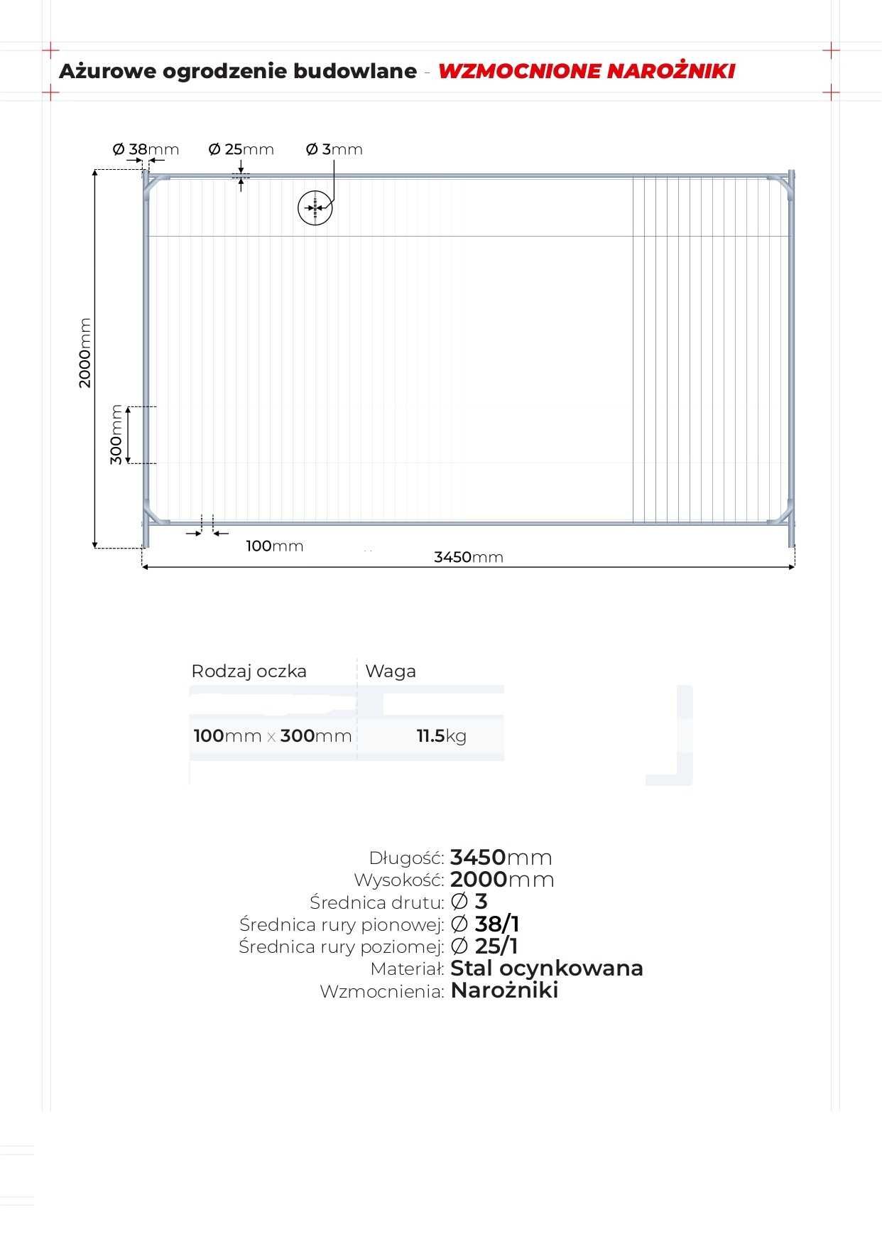 Ogrodzenie ażurowe Panel Płot 3,5x2m ZESTAW 70mb wzmocnione narożniki