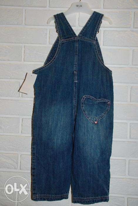 Nowe Spodnie ogrodniczki jeans 86-92 cm 18-24mc