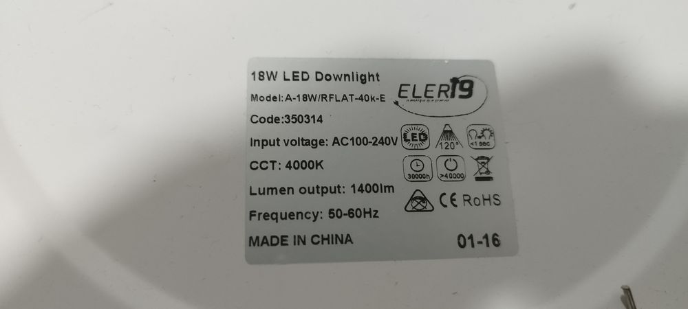 Leds projectores 22 cm para tecto falso