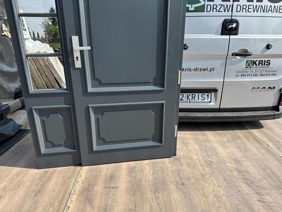 Drzwi zewnętrzne drewniane z doświetlem Cała Polska Na Wymiar