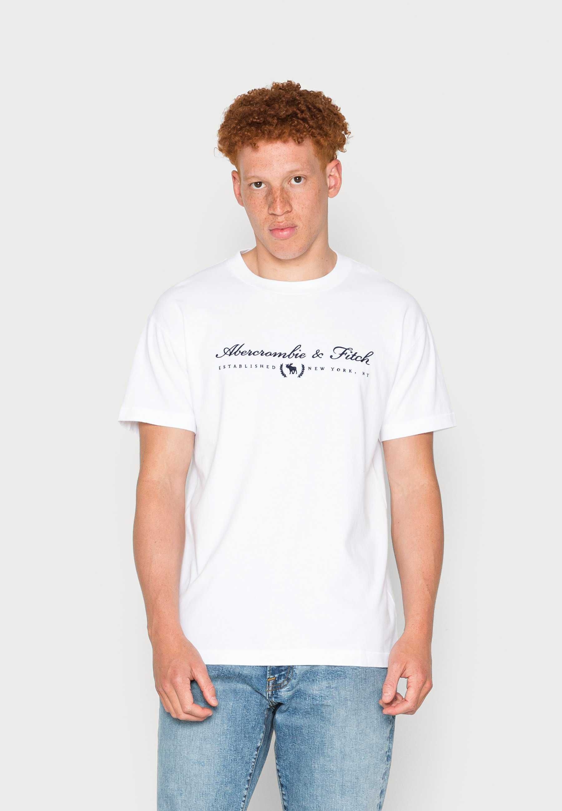 Abercrombie & Fitch Koszulka T-shirt męska  biała z USA XL