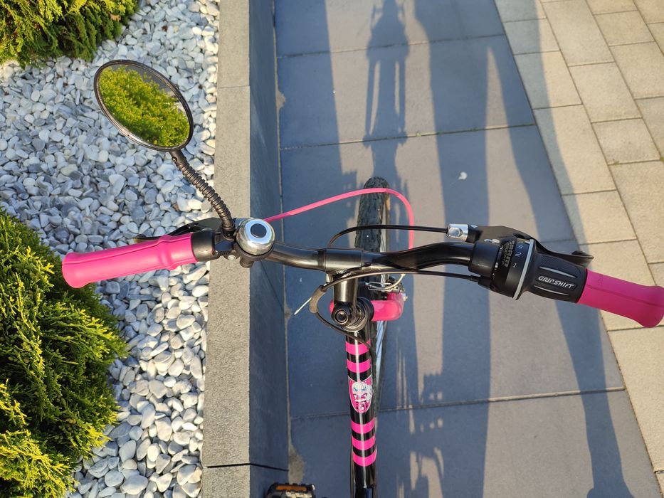 Rower dziewczęcy BTWIN 20 cali róż czarny