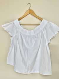 Biała bluzka z odkrytymi ramionami H&M L/XL