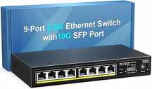 VIMIN 9-portowy switch Ethernet niezarządzany z 10G-SFP 8 portów 2.5G