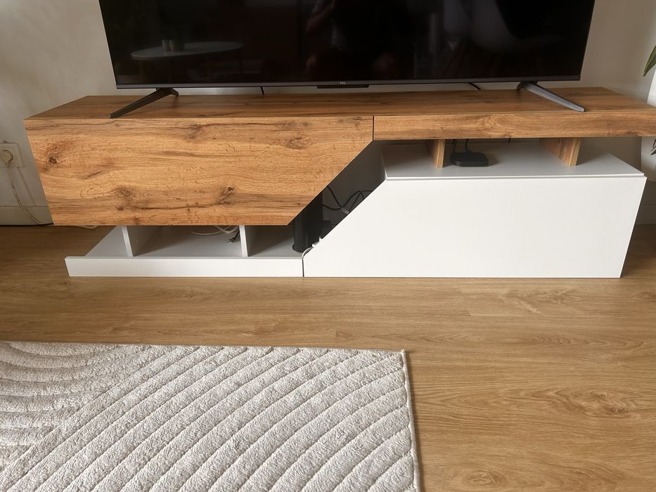 Movel TV Branco e Castanho - Excelente Estado