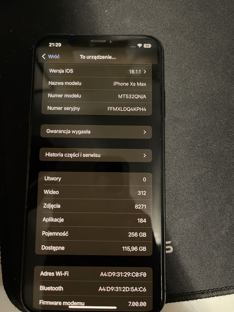 Iphone xs max 256gb