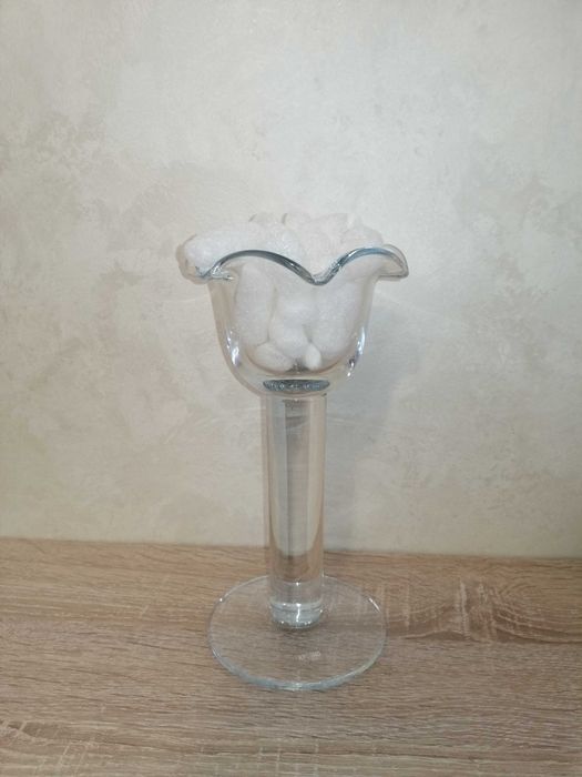 Szklana ozdoba – świeczka / dekor KROSNO, nowe, produkt polski