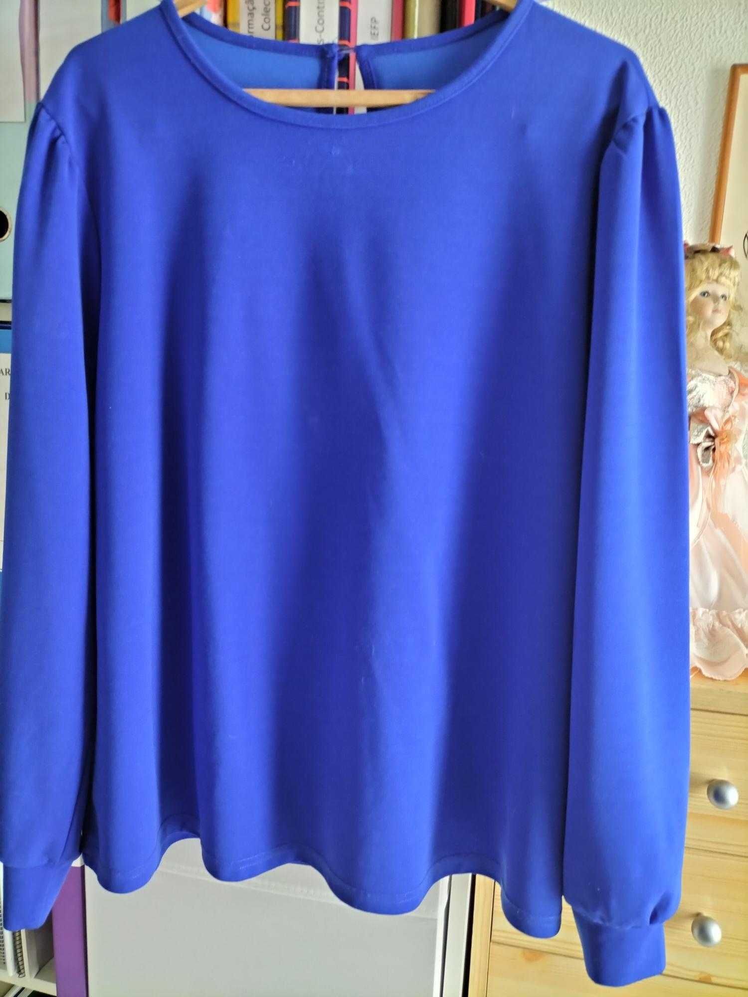 Blusa Azul Real cintada