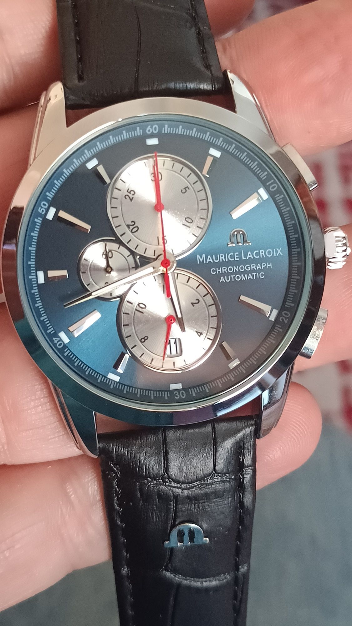 Maurice elegancki zegarek chronograf piękna tarcza