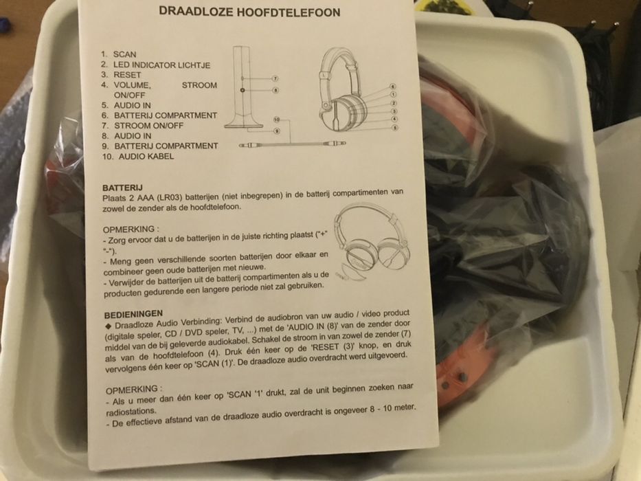 Auscultadores sem fio. Novo