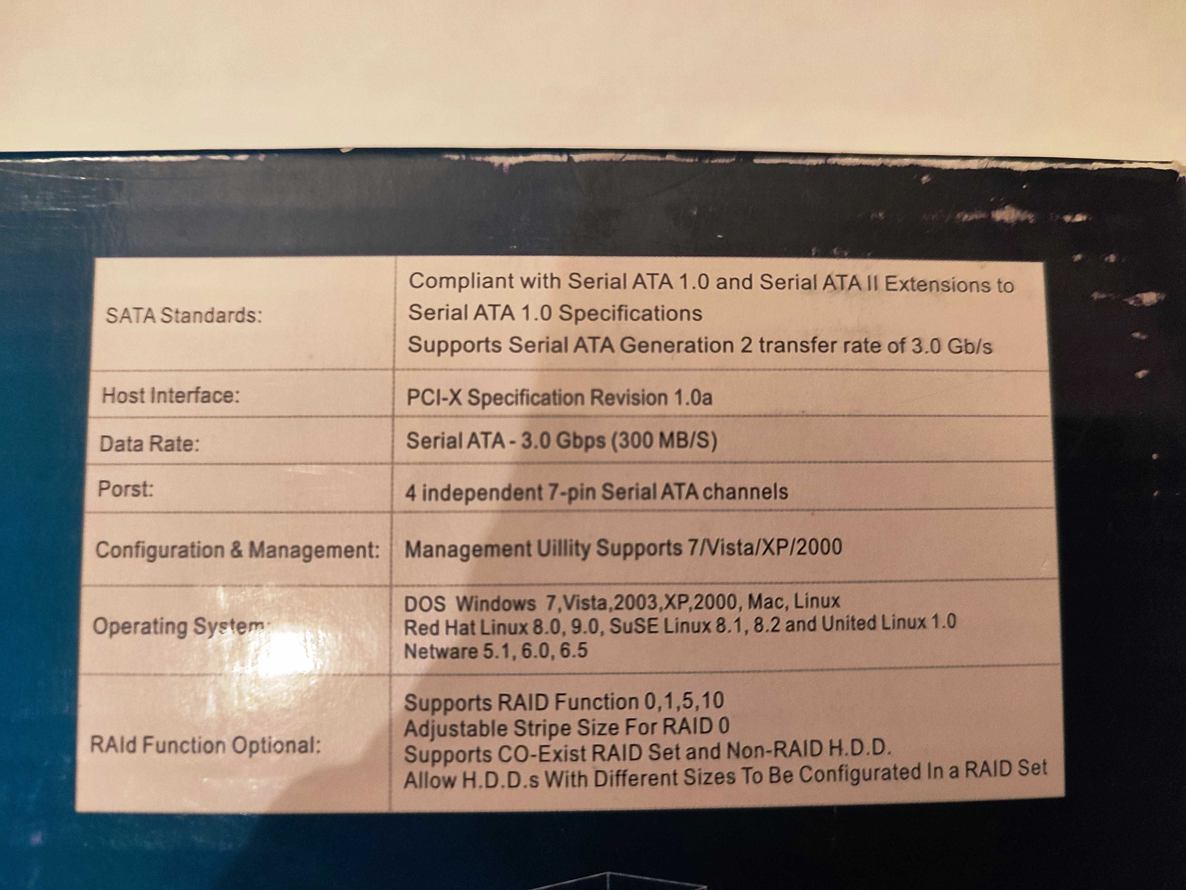 Kontroler RAID PCI 4x SATA2 3 GB/s  SYBA P/N:SY PCX40009
