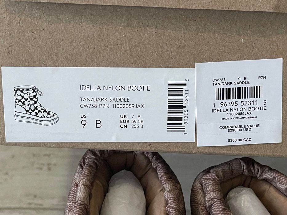 COACH original. Теплые сапоги кожа с нейлоном р 39