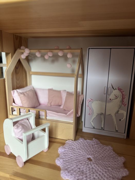 Drewniane meble dla lalki barbie 1:1