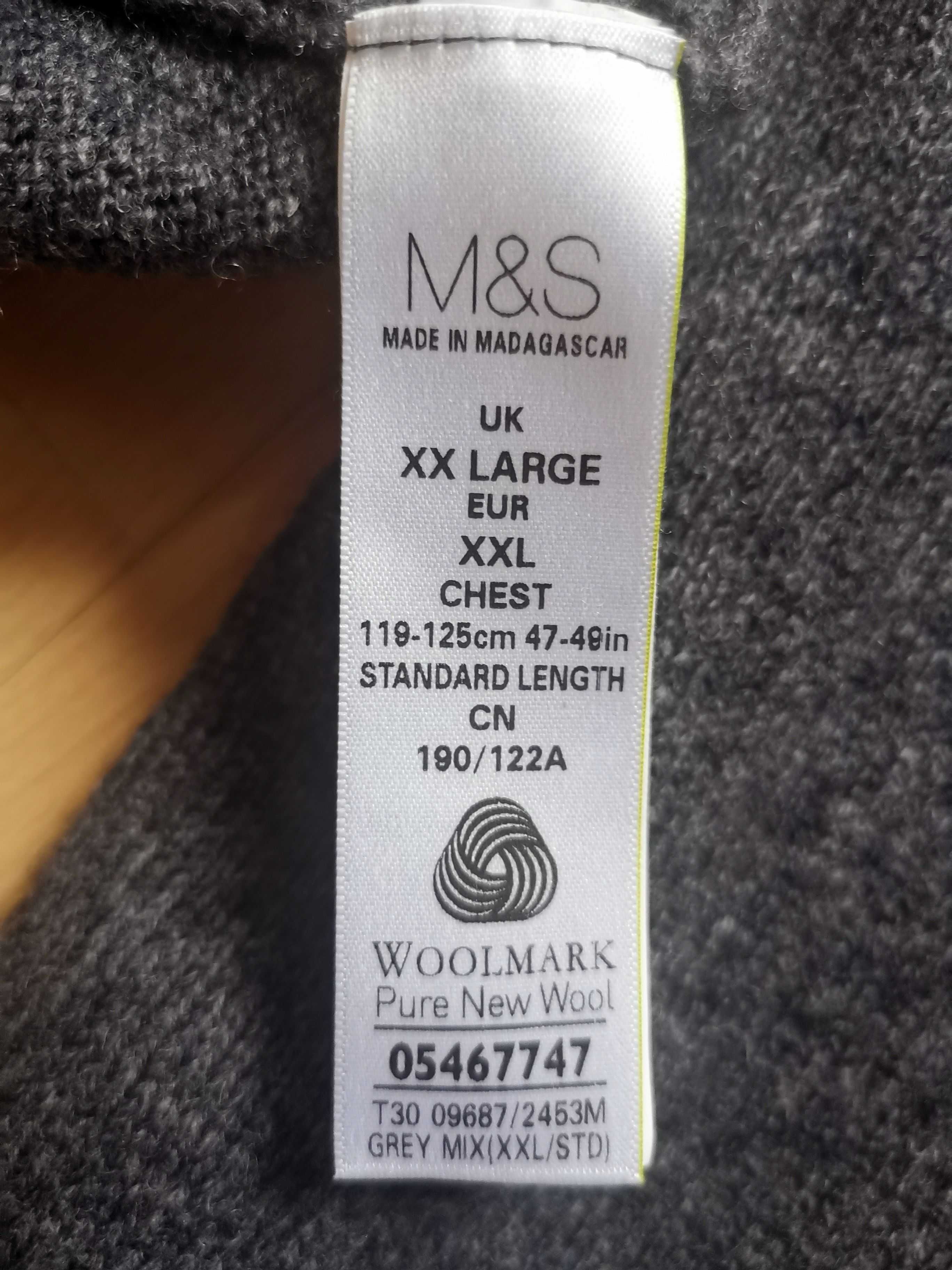 sweter wełniany Pure wool 100% Lamb wełna woolmark XXL
