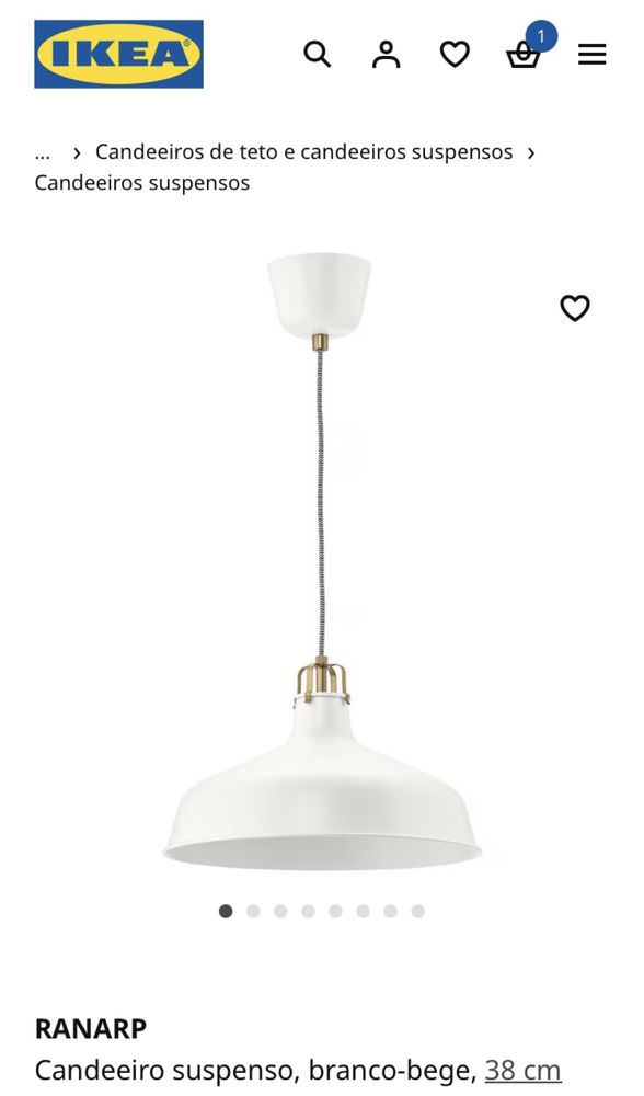 Candeeiro de pé e de tecto RANARP Ikea