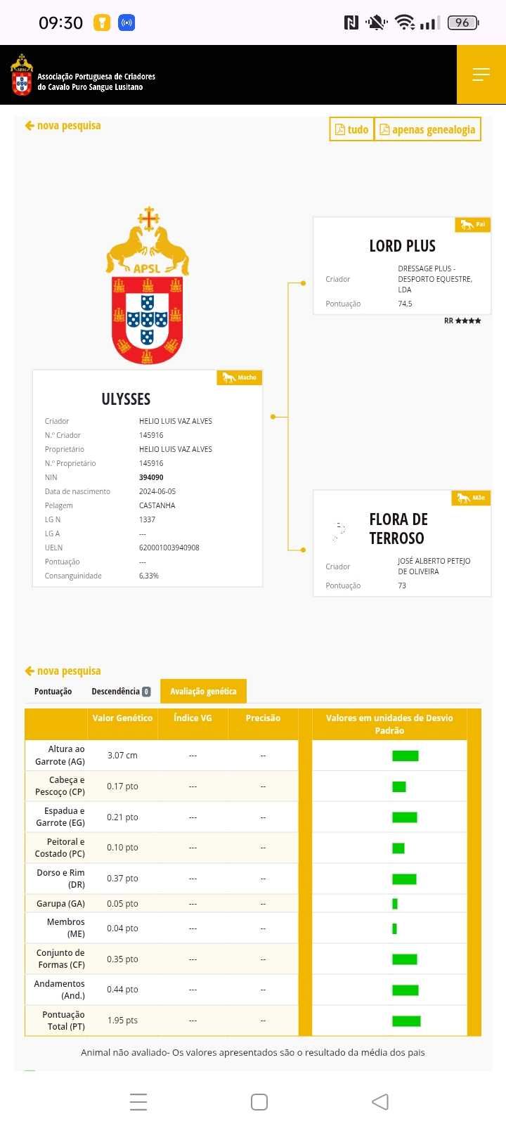 Poldro PSL excelente linhagem