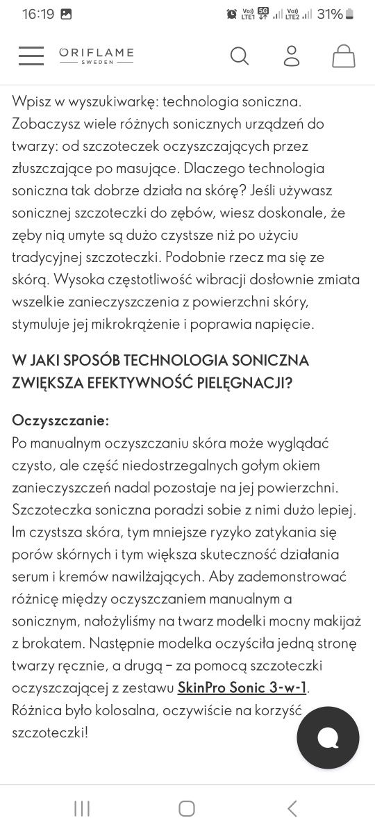 Oriflame Szczoteczka soniczna do twarzy