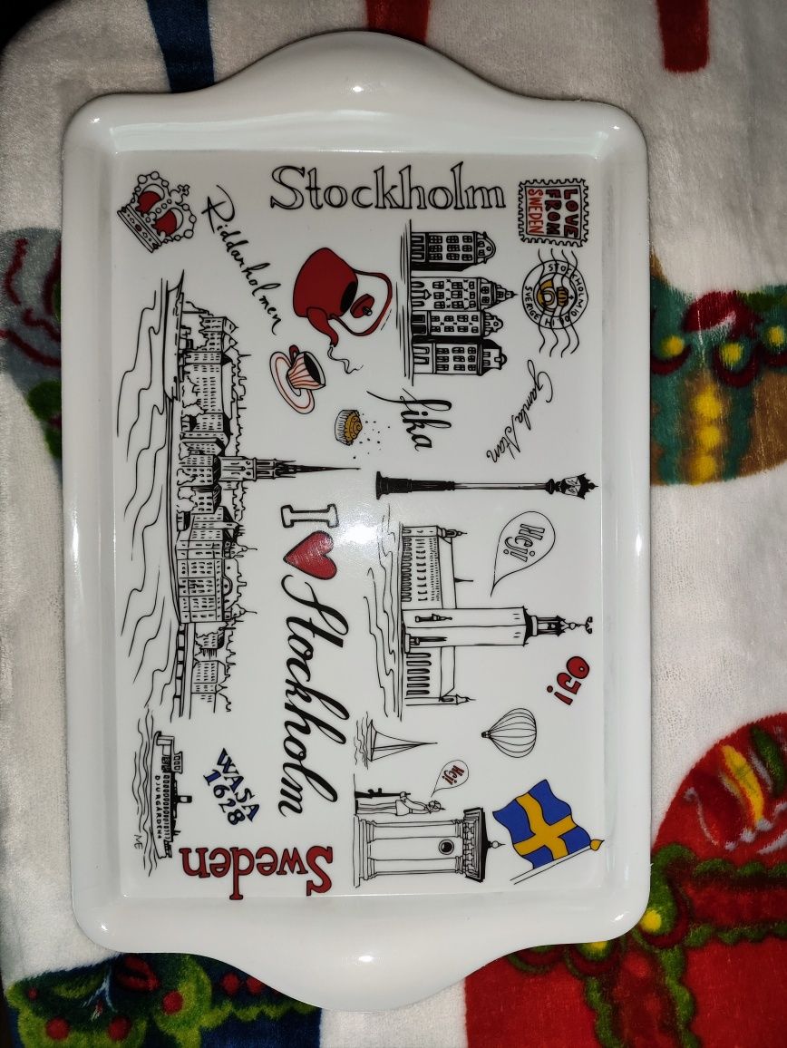 Stockholm Sweden Taca nowa pamiątka ze Szwecji piękna dekoracyjna taca