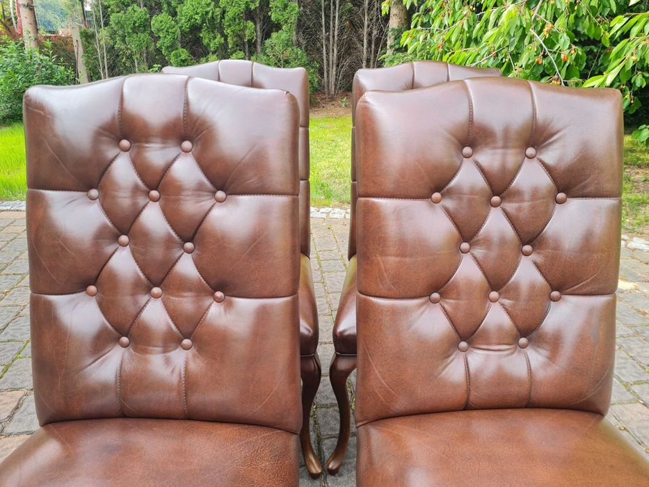 Krzesła skórzane zestaw 4szt. Krzesło stylowe