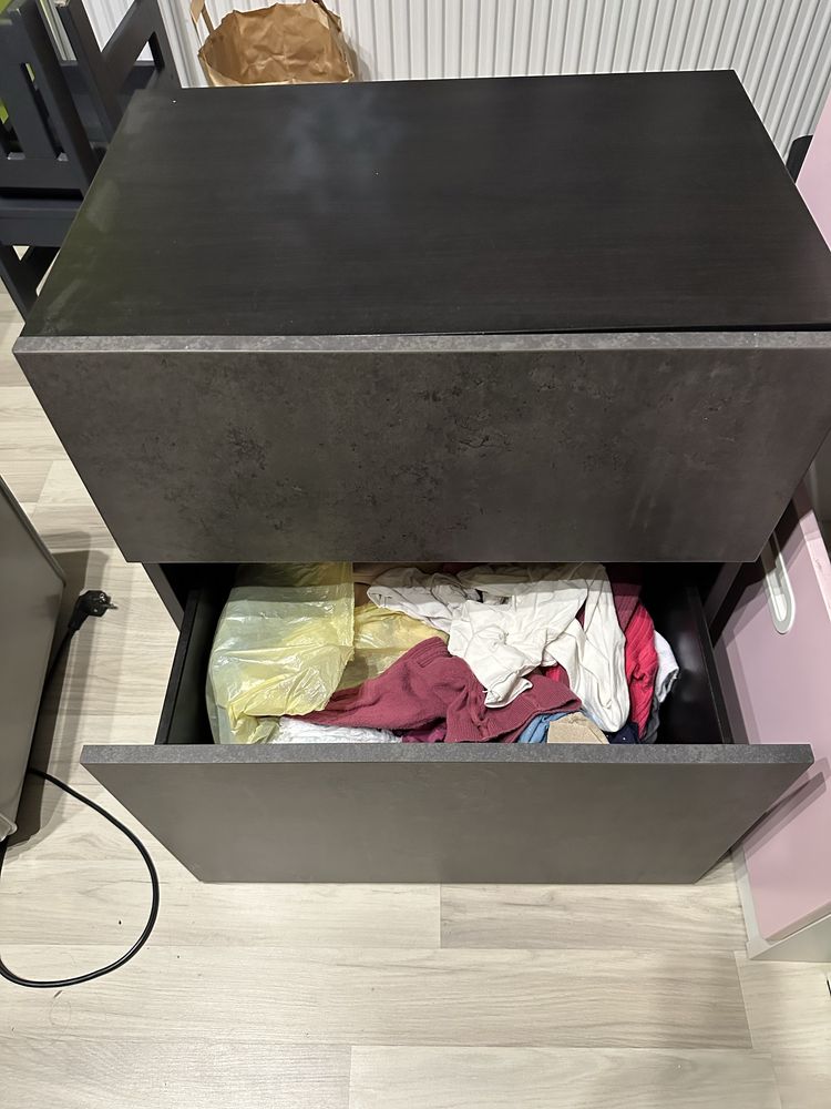 Szafka komoda nocna Besta IKEA 2 szuflady 60x40x64