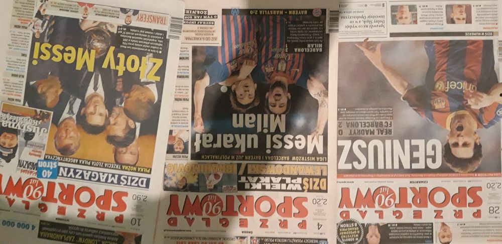 Przegląd Sportowy 2011 Messi 3 gazety