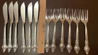 Набор сервиз вилки ножи для рыбы мельхиор Троянда винтаж, в коллекцию