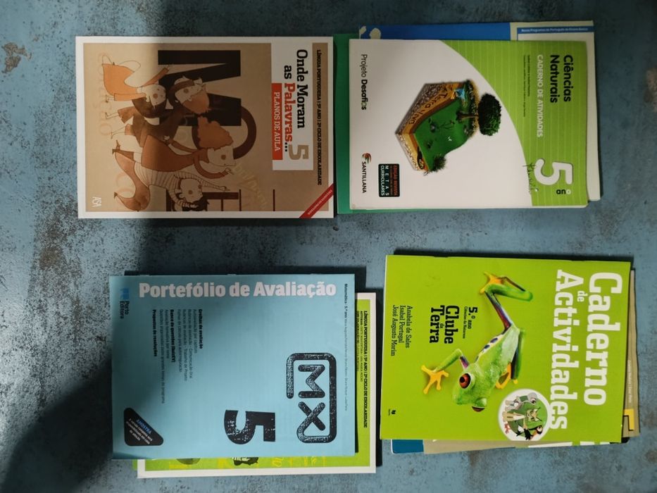 Livros escolares novos e CDs