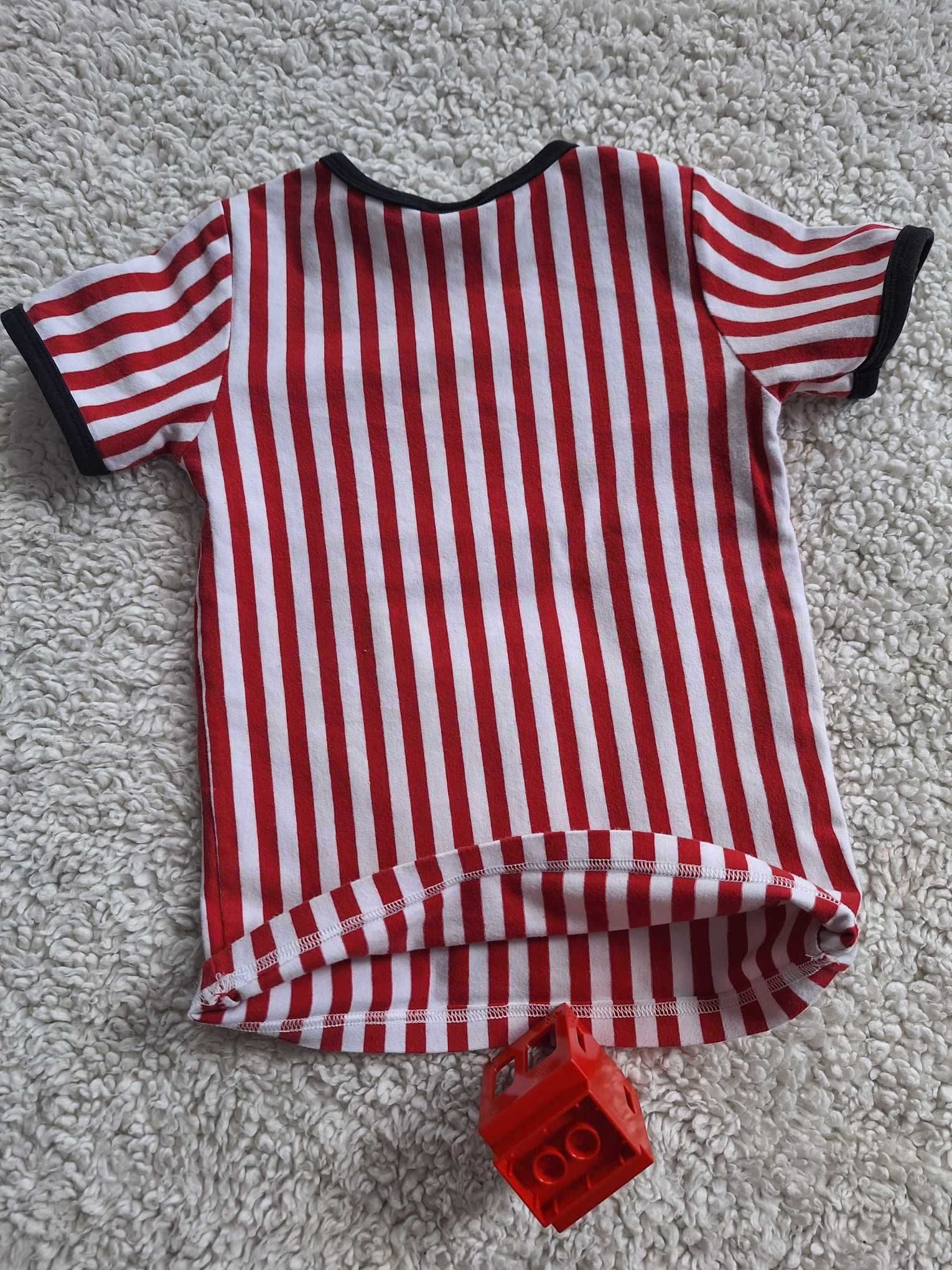 T-shirt w paski z kotem: Kicia Miau-Raspberry Republic, dzieci
