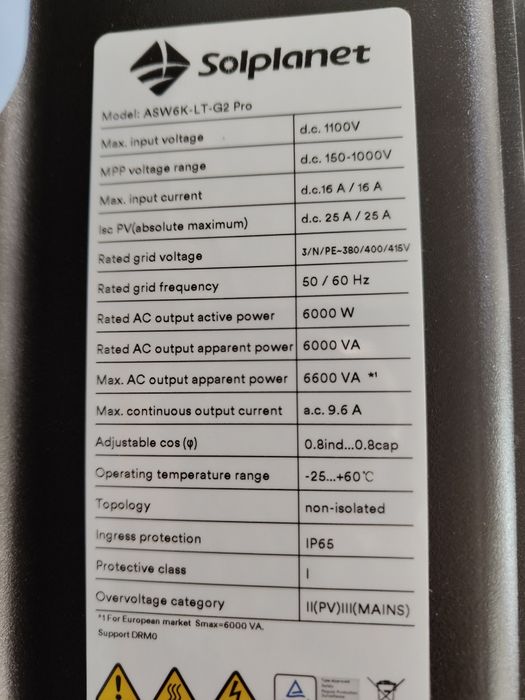 Falownik solplanet ASW6K-LK-G2 Pro