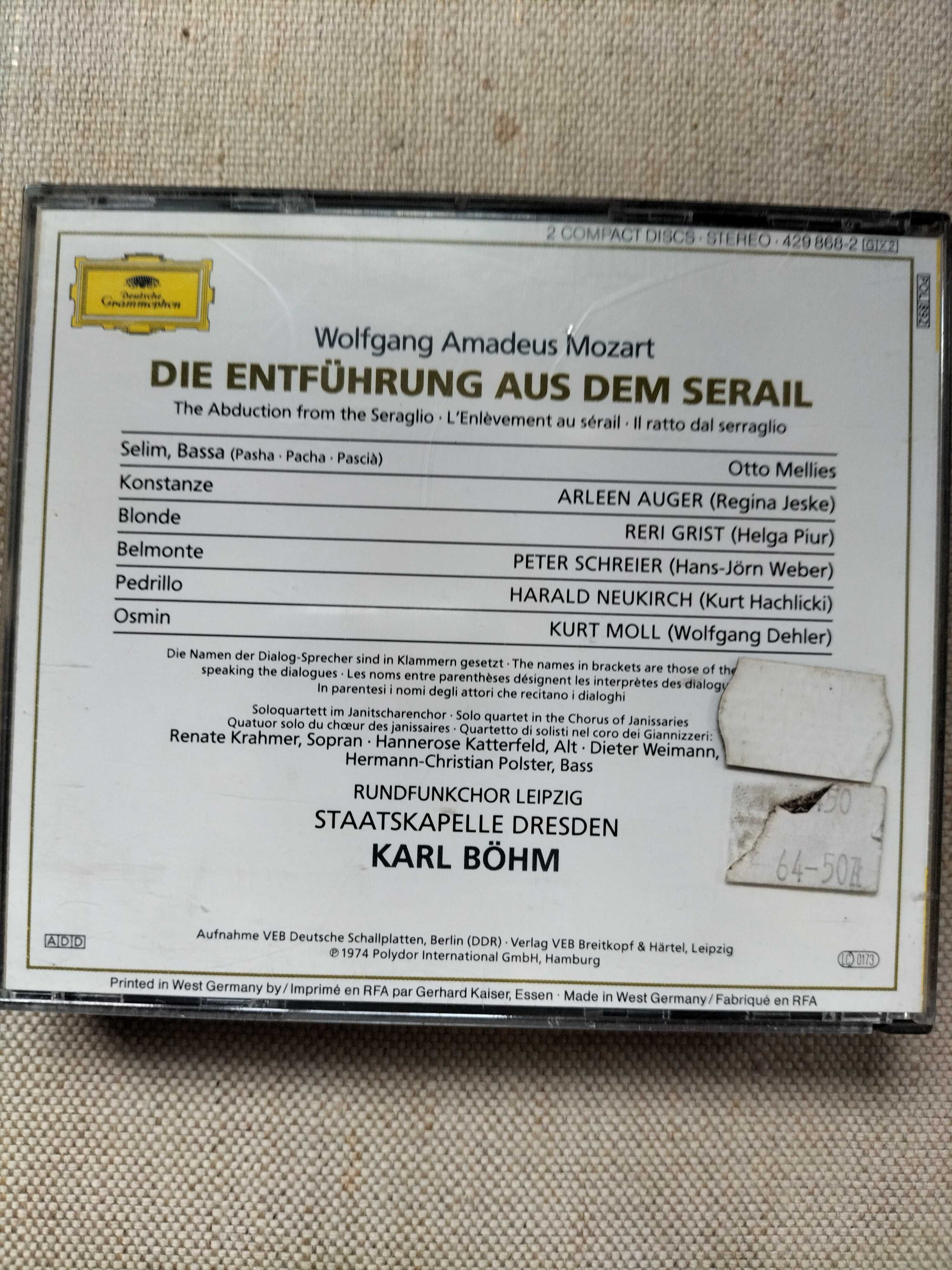 CD 2 cd Mozart " Die Entfuhrung aus dem serail '