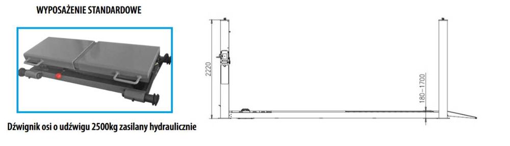 Podnośnik 4-kolumnowy NORTEC PO550N2 CZTEROKOLUMNOWY 5,5 TONY