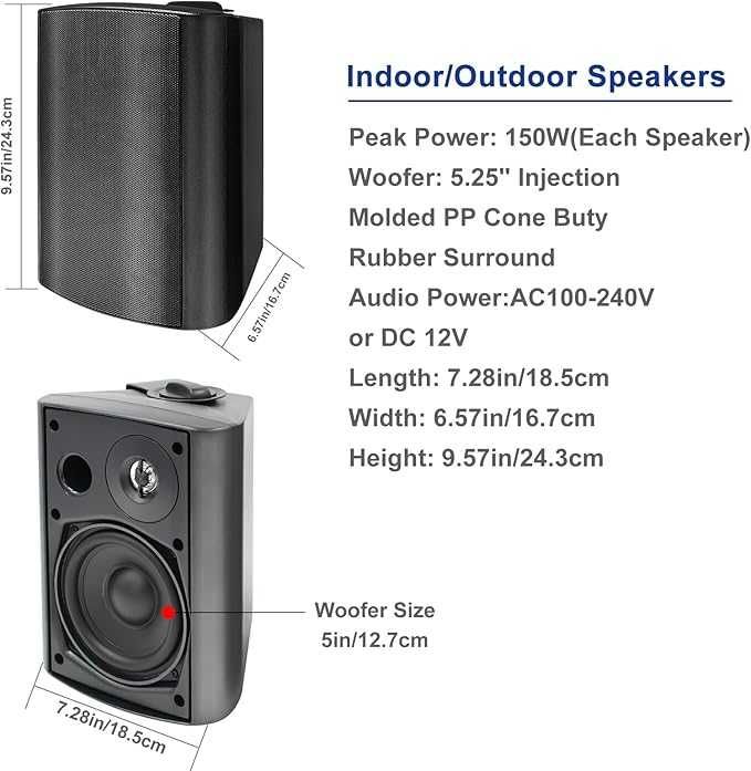 STUDIOFINIX 600 W Głośniki bluetooth 3szt. do wewnątrz i na zewnątrz