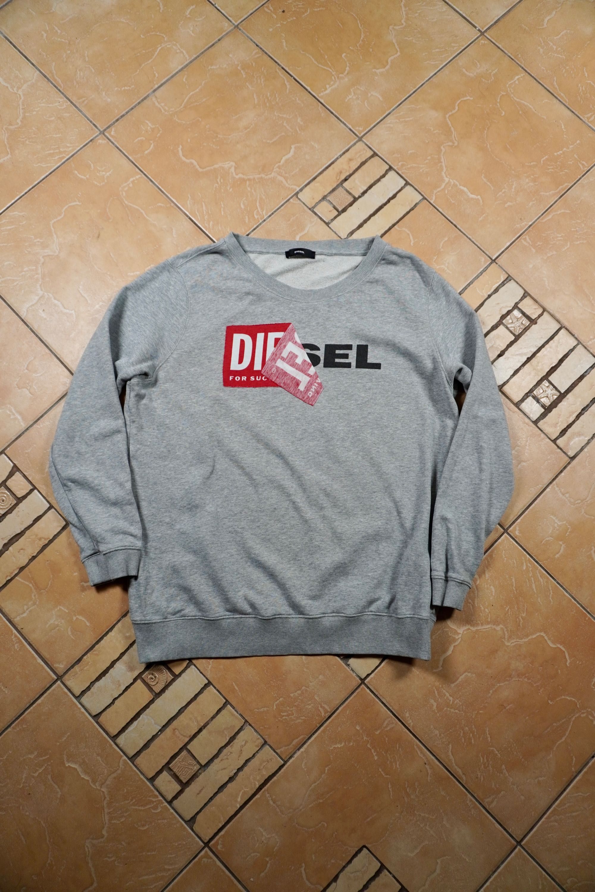 Diesel bluza damska  L logo szara crewneck
