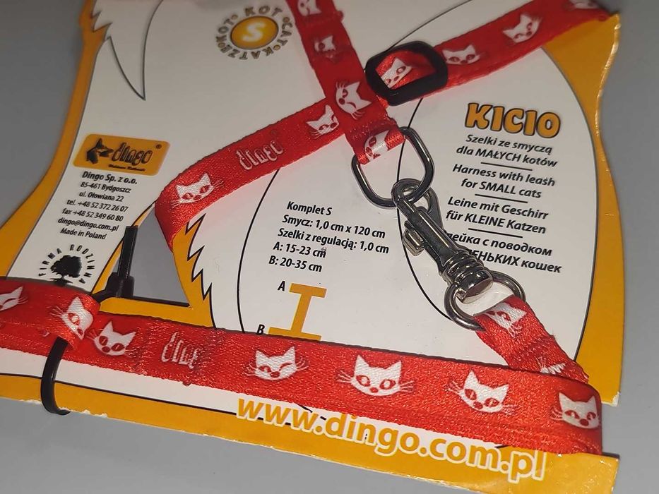 Szelki Dla Małego Kota Rozmiar S Dingo Czerwone Nowe