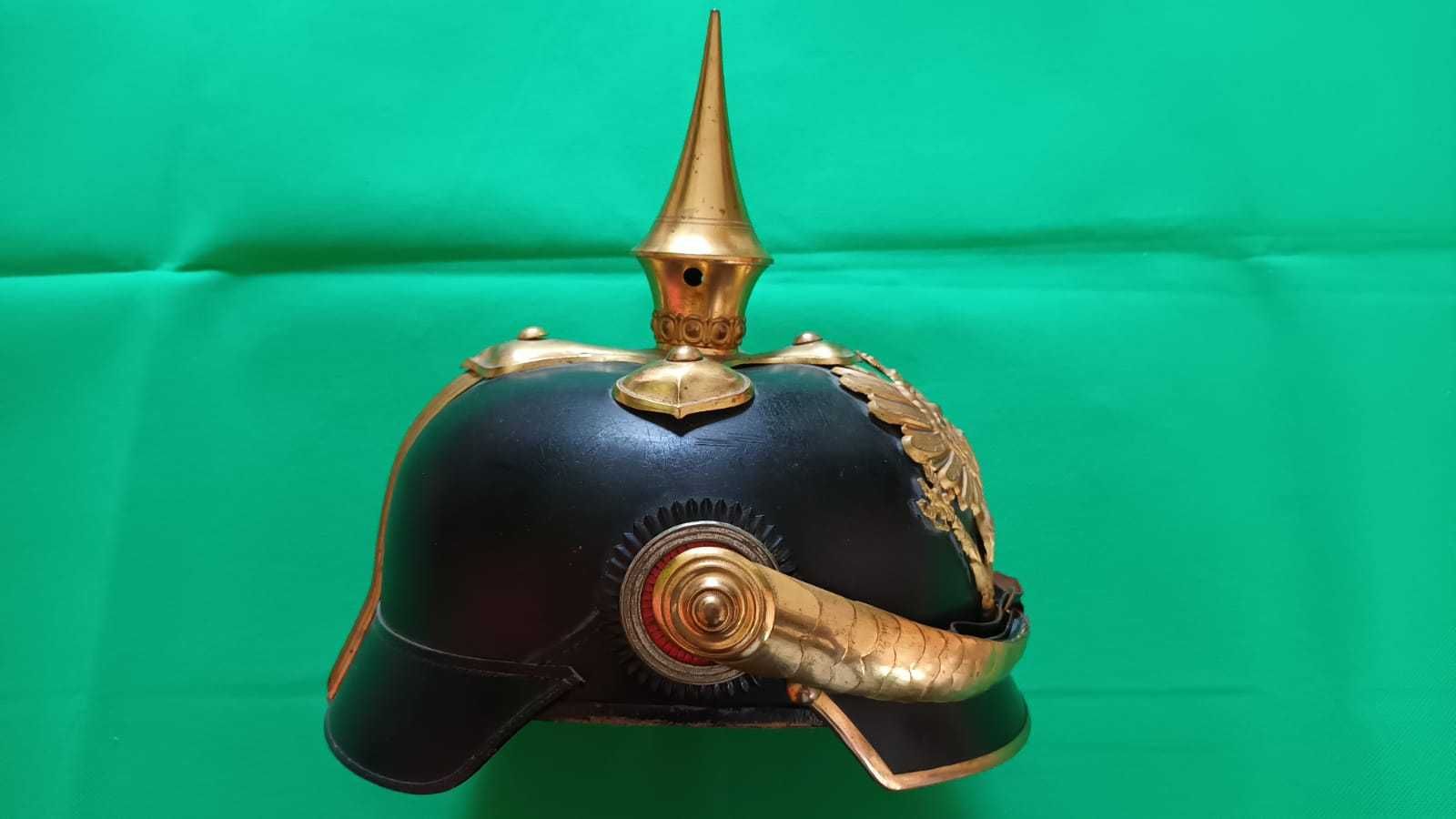 Pickelhaube-Hełm Skórzany Pruski i Pałasz Pruski wykonane przed 1900r.