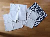 Trzy poszewki Ikea Tuvtatel na poduszkę 35x35 bezowe plus zebra 40x40