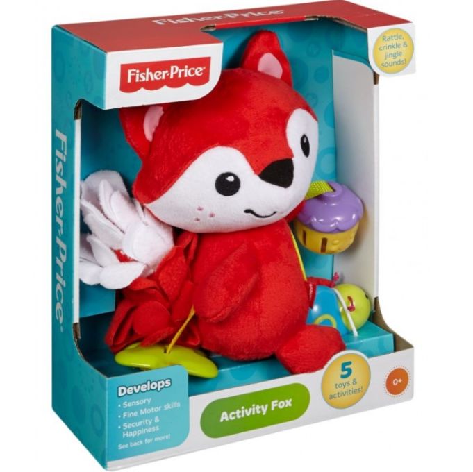 NOWY duży pluszowy LISEK z 5-cioma zabawkami Fisher Price 0+