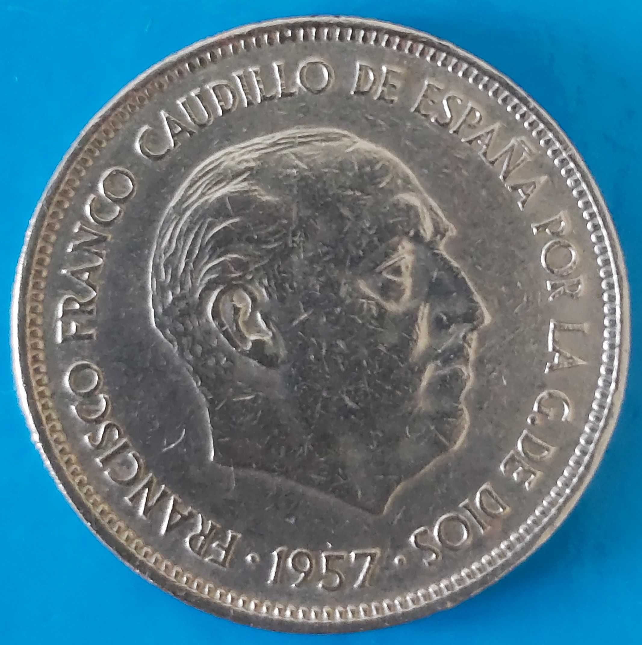 25 Pesetas de 1957*70, Espanha, Francisco franco