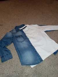 Komplet- koszula jeansowa i dwie bluzki