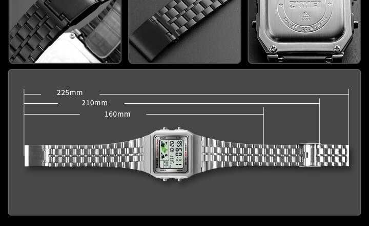 Relógio Prateado Cinzento SKMEI Stainless Steel Digital Wristwatch Men