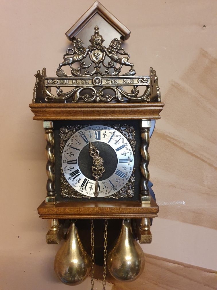 Zegar mechaniczny wiszący antyk kolekcjonerski vintage