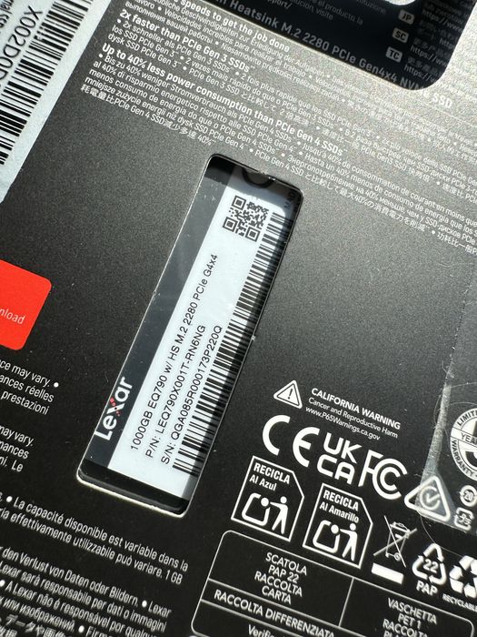 Dysk SSD Lexar EQ790 1TB M.2 PCIe Heatsink TOMI-TECH
