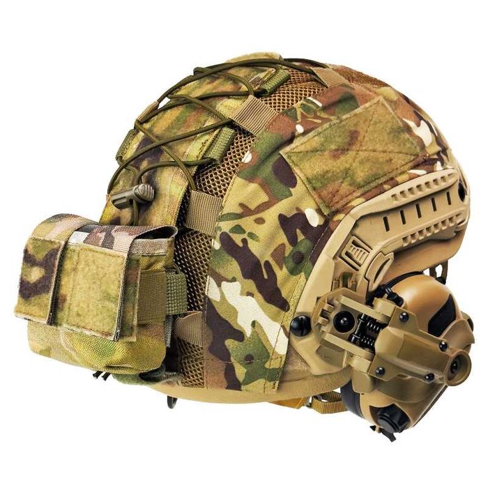 Комплект: Шолом + Кавер + Навушники + Підсумок противаги + ліхтарик