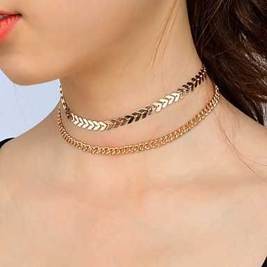 Naszyjnik obroża 7-pak HM H&M srebrny choker