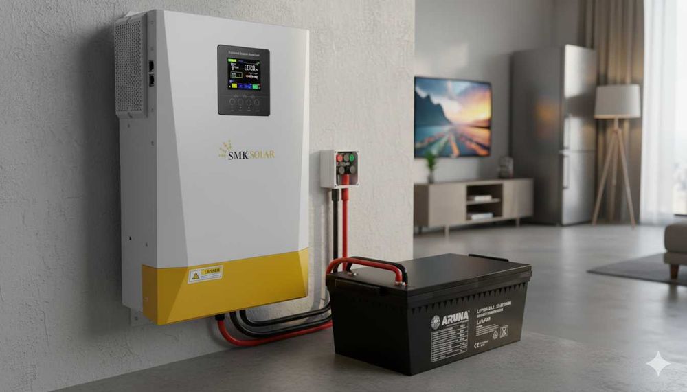 Комплект Інвертор SMKSolar 3.5 кВт+АКБ LiFePO4 100Ah 25.6В. Синусоїда!