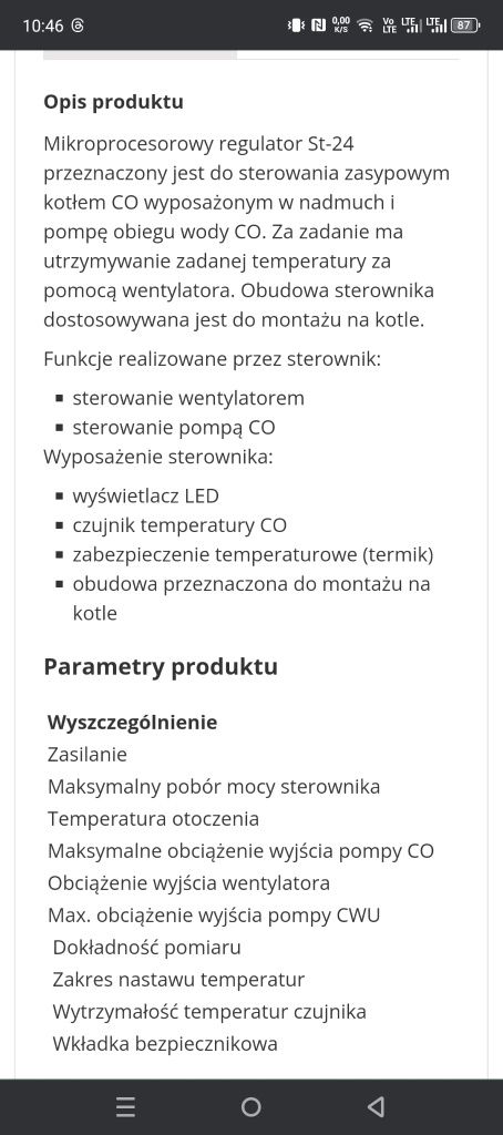 Sterownik do pieca zasypowego co