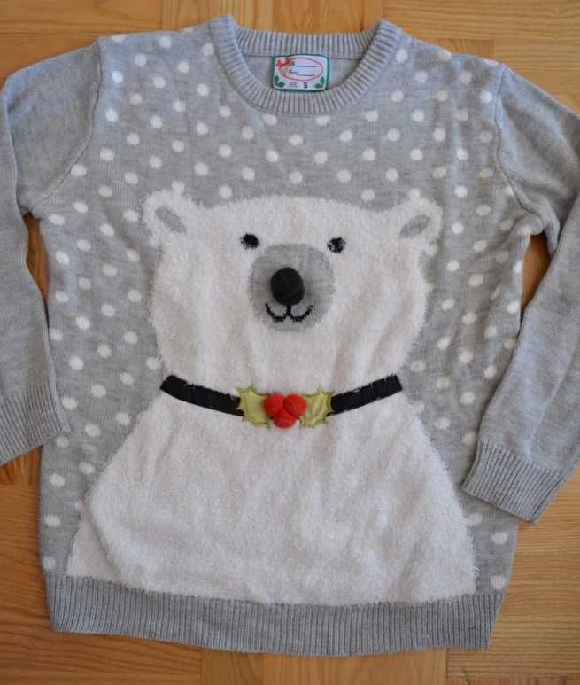 30 &  Świąteczny Sweter niedźwiedź miś S/M